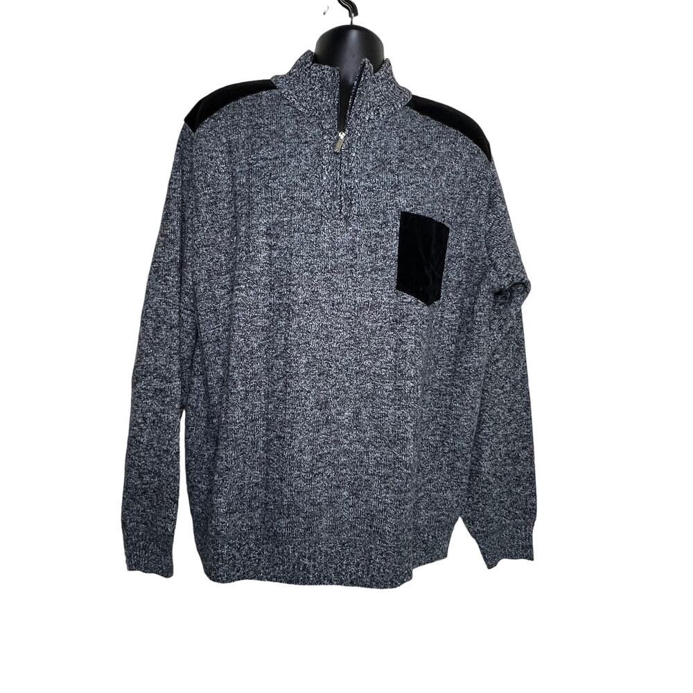 Gioberti Men's Half Zip Pullover Knitted Regular Fit Sweater Flannel Lining 2XL